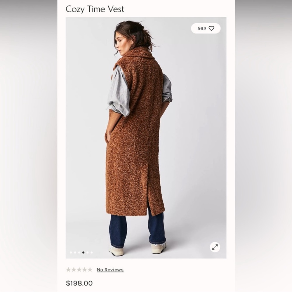 FREE PEOPLE Cozy Time Vest Brown NEW WITHOUT TAG - Picture 9 of 12